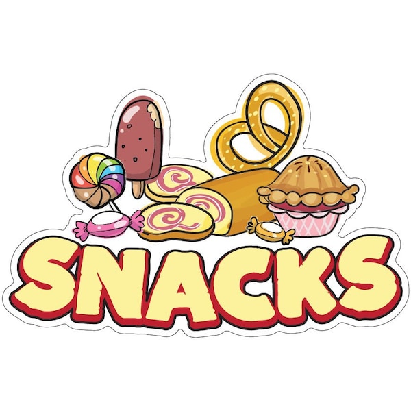 Snacks Decal Concession Stand Food Truck Sticker, 24" x 10", D-DC-24 Snacks19